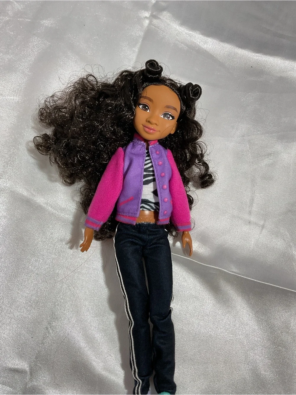 Fashion Doll with Pink and Purple Jacket and Colorful Shoes